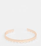 Asos Design Curve Cuff Bracelet In Heart Design In Rose Gold Tone