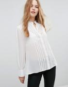 New Look Crochet Trim Shirt - White
