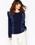 See By Chloe Paneled Sweatshirt - Blue