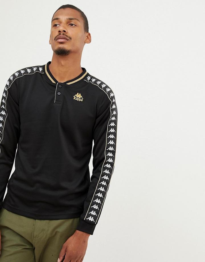 Kappa Asta Authentic Long Sleeve Polo Shirt - Black