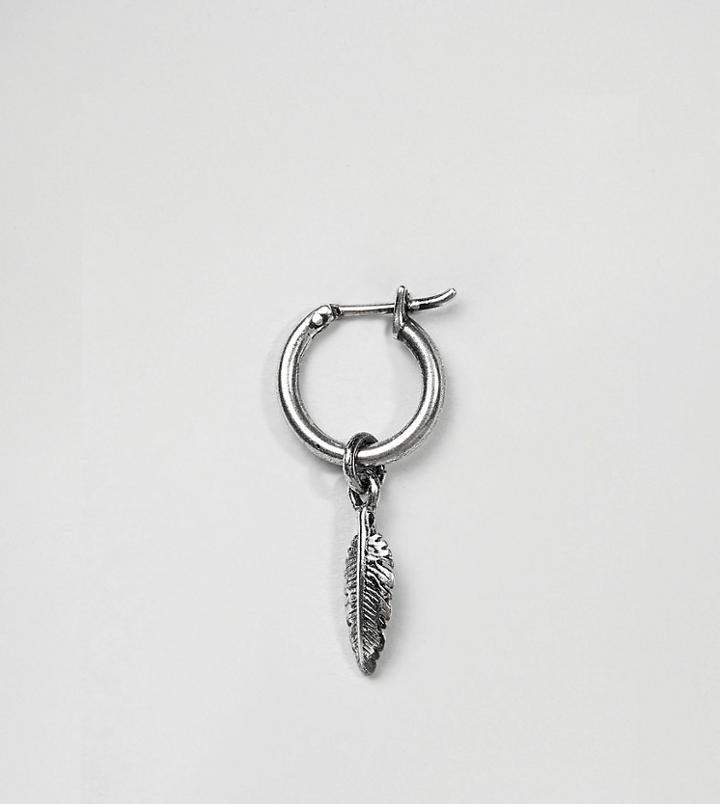 Simon Carter Feather Hoop Earring In Sterling Silver - Silver