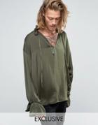 Reclaimed Vintage Tunic Shirt In Reg Fit - Green