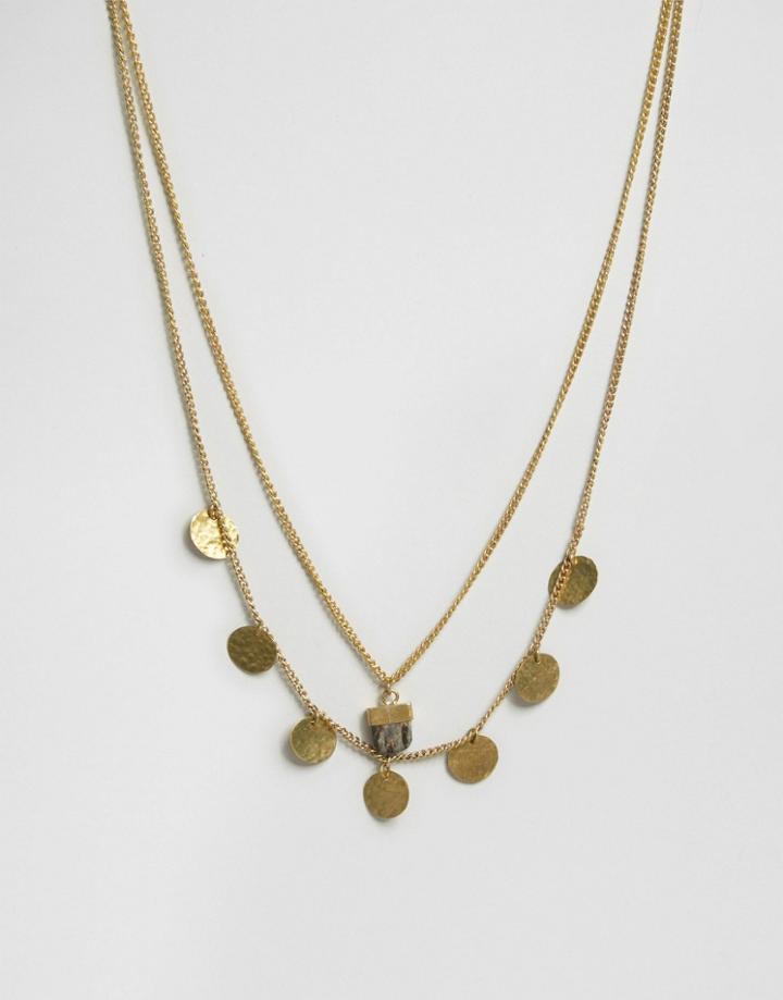 Made Cupped Layered Necklace - Gold