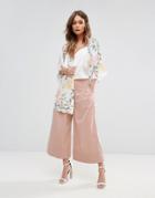 New Look Turn Up Culotte Pants - Pink