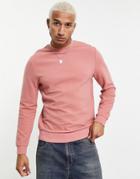 Asos Design Ribbed Sweatshirt In Pink - Part Of A Set