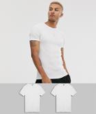 G-star Organic Cotton Tonal Logo Slim Fit 2-pack T-shirt In White - White