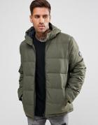 Original Penguin Quilted Jacket Hooded In Green - Green