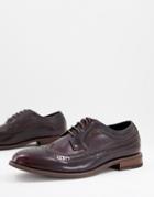 Gianni Feraud Patent Brogues In Burnt Red