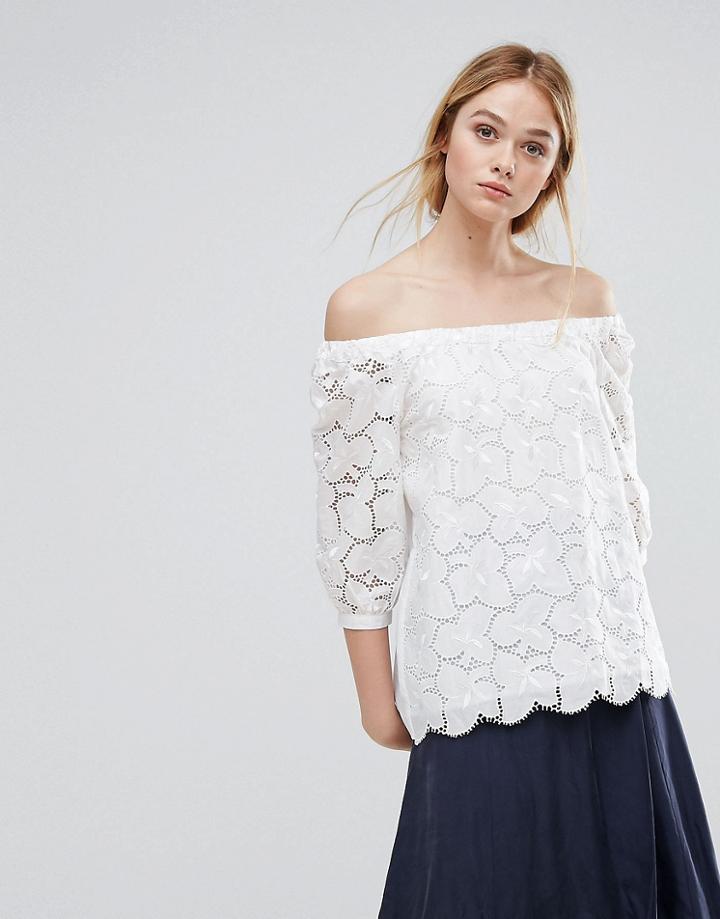 Max & Co Delta Off Shoulder Top - White