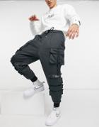 Sixth June Buckle Pocket Pants In Black