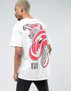 Hnr Ldn Oversized Snake Back Print T-shirt - White