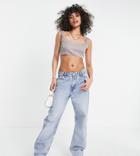 Missguided Tailored Crop Top In Gray - Part Of A Set
