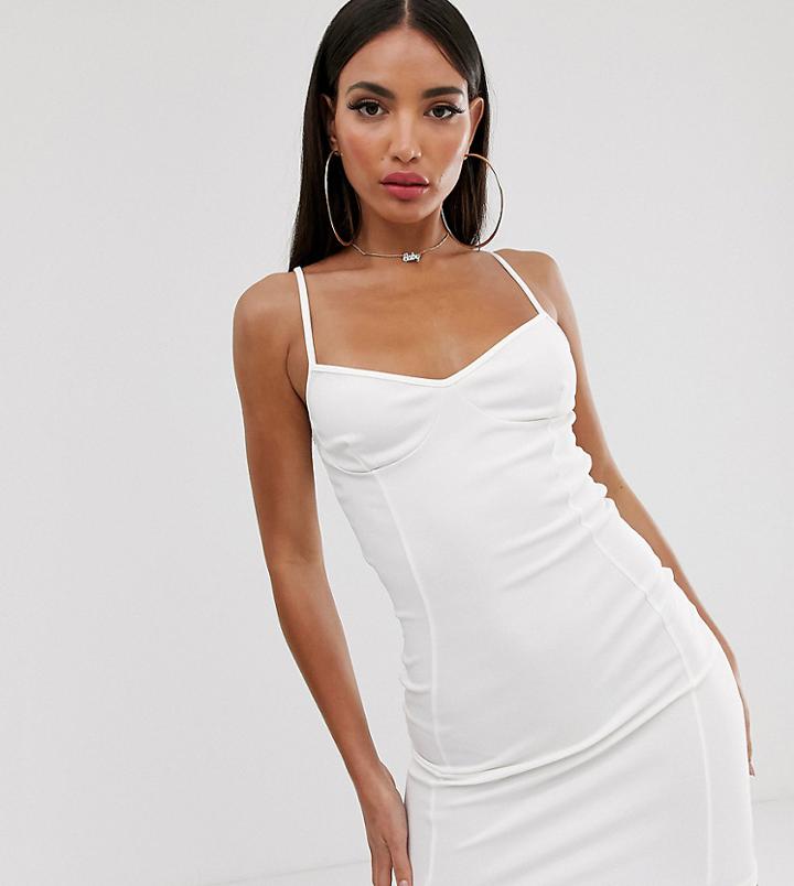 Fashionkilla Tall Going Out Cami Dress With Seam Detail In White