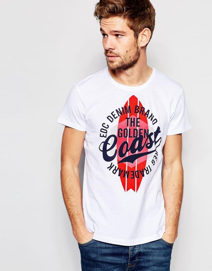 Esprit T-shirt With Brand Print - White