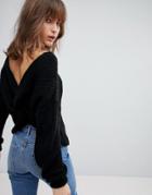 Asos Sweater With Twist Back - Black