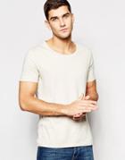 Asos T-shirt With Scoop Neck In Cement - Cement