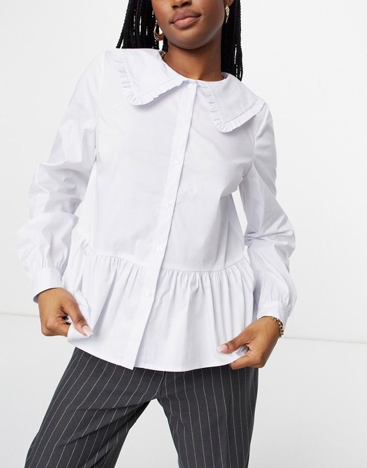 Vila Shirt With Collar Detail In White