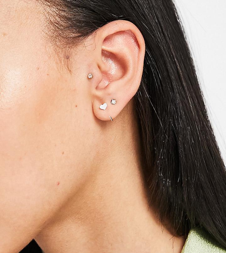 Kingsley Ryan Sterling Silver Heart Ear Wrap Earrings