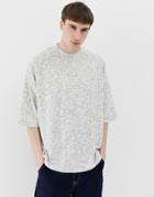 Asos Design Oversized T-shirt In Towelling In Textured Gray - Gray