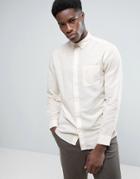 Selected Homme Shirt In Slim Fit Linen Mix With Button Down Collar - Cream