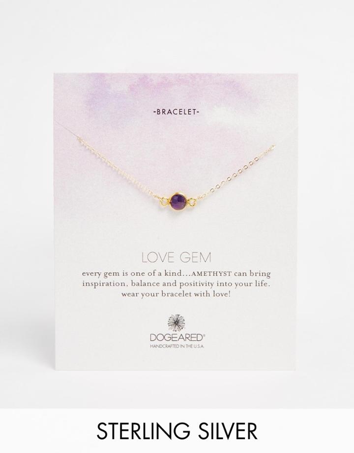 Dogeared Amethyst Love Gem Bracelet - Gold