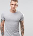 Farah T-shirt With F Logo In Slim Fit In Gray Marl - Gray