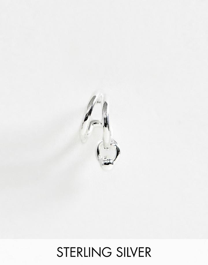 Asos Design Sterling Silver Statement Single Earring - Silver