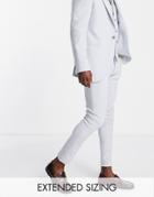 Asos Design Super Skinny Wool Mix Pants In Light Blue Twill