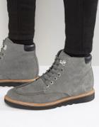 Kickers Kwamie Suede Lace Up Boots - Gray