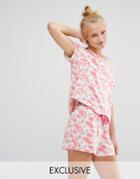 Chelsea Peers Heart Burst Short Pyjama Set - Pink