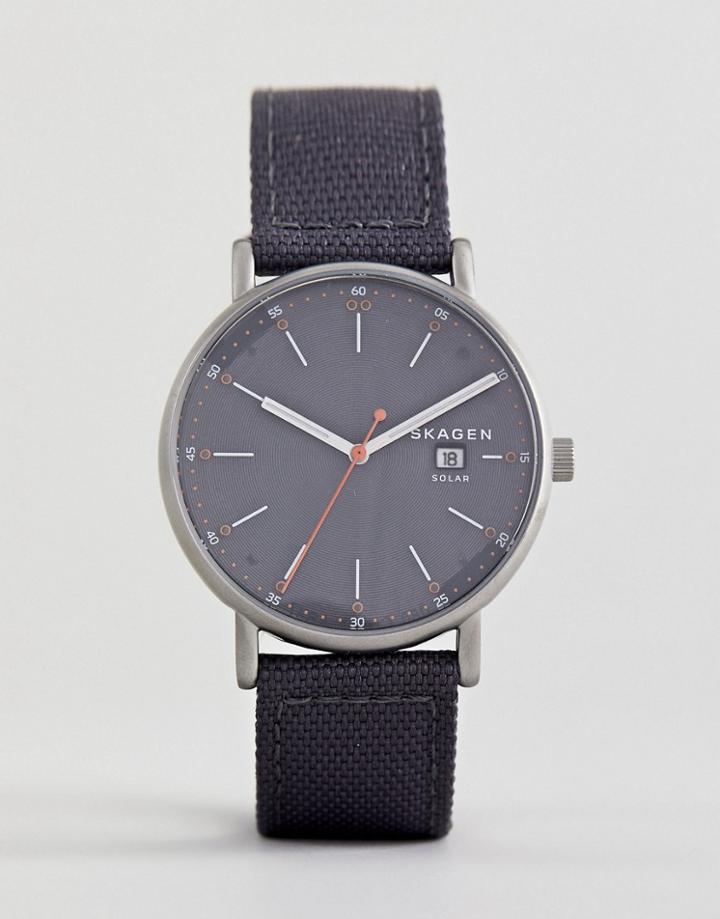 Skagen Skw6452 Signatur Solar Recycled Canvas Watch In Gray 40mm - Gray