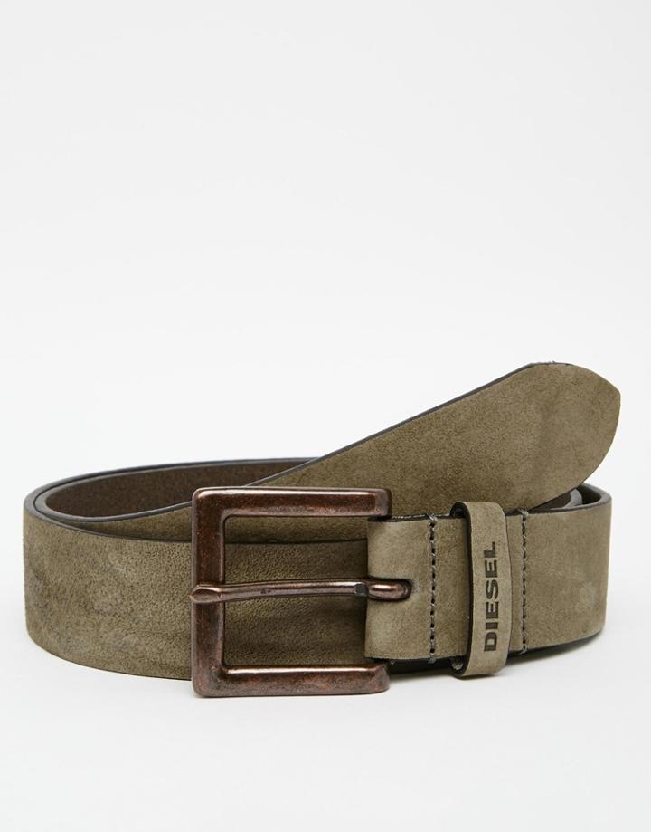 Diesel Suede Belt - Gray