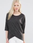 Wal G Top With Wrap Front - Gray