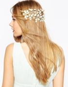 Asos Wedding Mini Flower Back Hair Garland - Cream