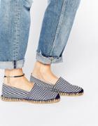 London Rebel Tanzi Stripe Espadrilles - Navy