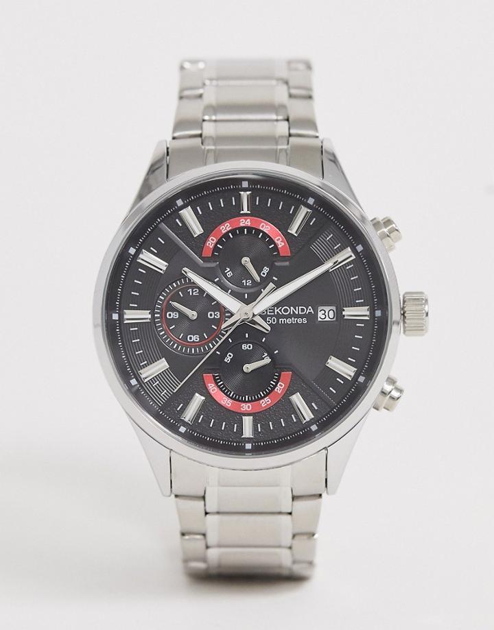 Sekonda Bracelet Watch In Silver Black Dial