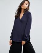 See U Soon V Neck Blouse - Navy