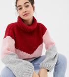 Oneon Exclusive Hand Knitted Color Block Sweater - Multi