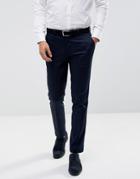 Moss London Skinny Smart Pant In Cotton Sateen - Navy