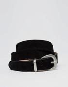 Pieces Leather Metal Tip Belt - Black