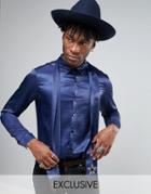 Reclaimed Vintage Satin Party Shirt With Star Neck Tie In Reg Fit - Na
