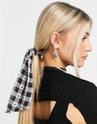 Asos Design Hair Scarf In Black Gingham