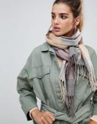 New Look Check Scarf - Brown
