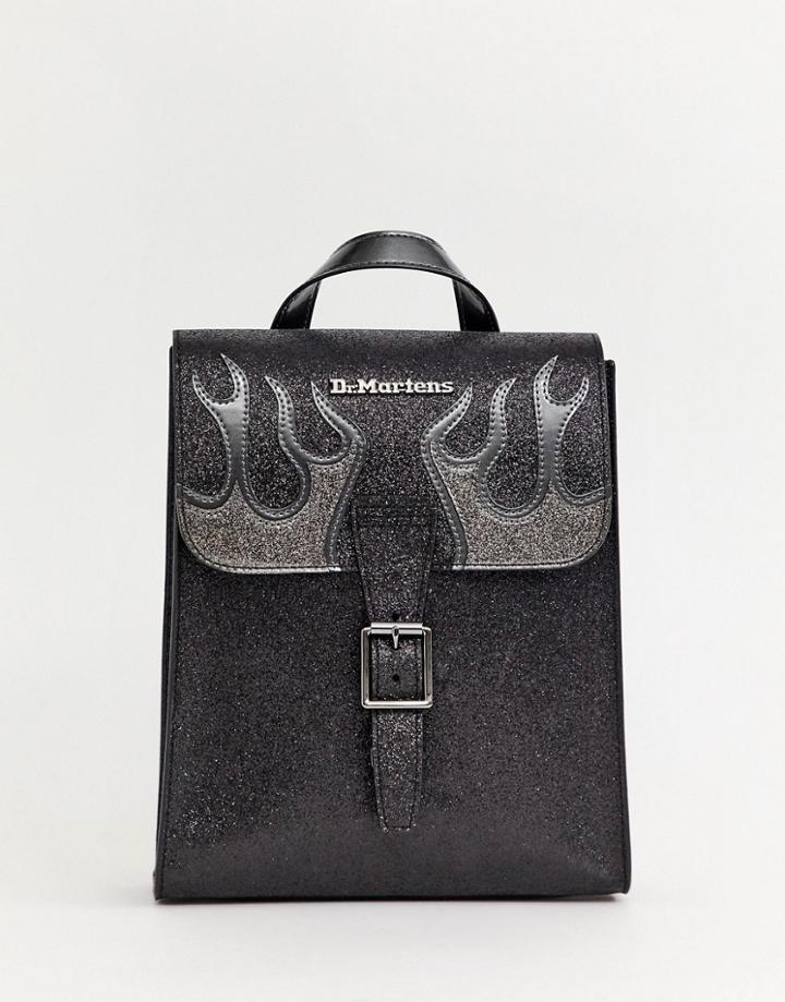 Dr Martens Black Mini Glitter Flame Backpack - Black