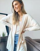 Pieces Soft Touch Lounge Wear Cardigan Set In Beige-neutral