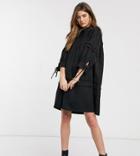 Vero Moda Tall Smock Dress With High Neck In Black