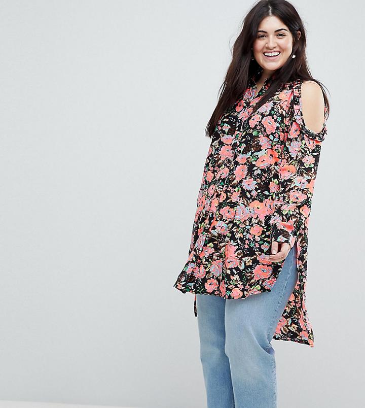 Koko Cold Shoulder Floral Shirt - Multi