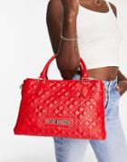 Love Moschino Quilted Tote Bag In Red