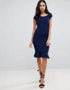 Jessica Wright Peplum Midi Dress - Navy