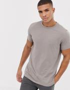 Asos Design Organic T-shirt With Crew Neck In Gray - Beige